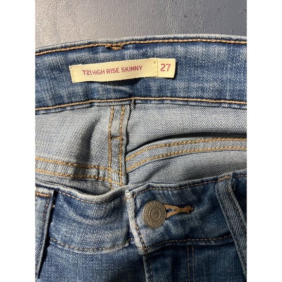 Levi  Strauss & Co. 721 High Rise Skinny Jeans Womens Size 27 Medium‎ Wash - Picture 5 of 11